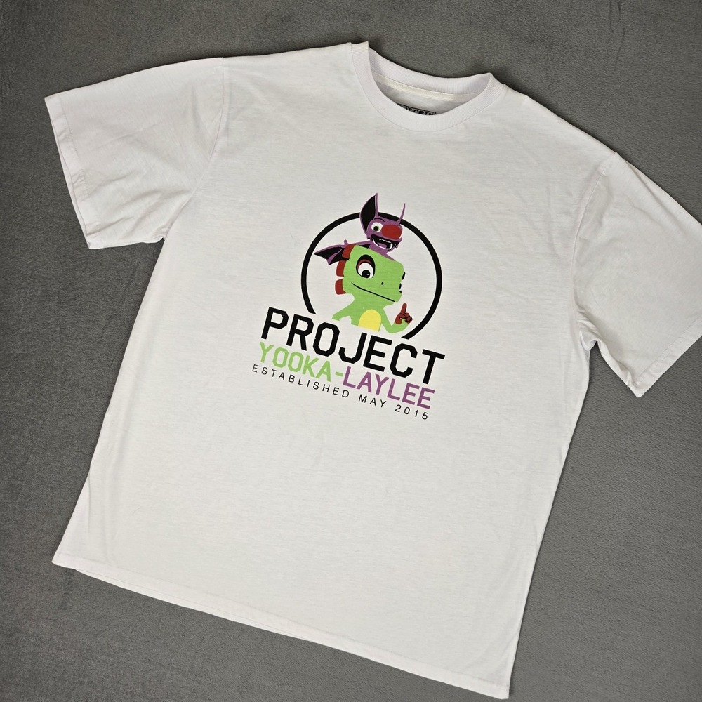 Project Yooka-Laylee Kickstarter T-Shirt Mens 3XL Rare Backer Insert Coin White